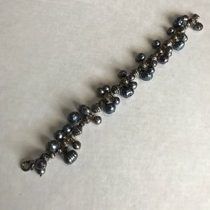 [Hand Made] Cute Bead Womens Bracelet - Dark Metal